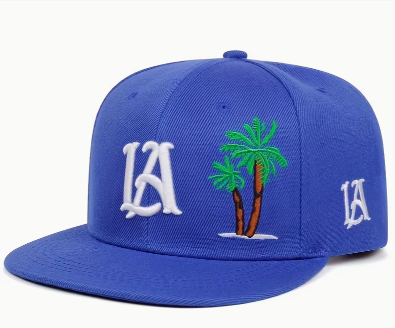 Blue fitted cap
